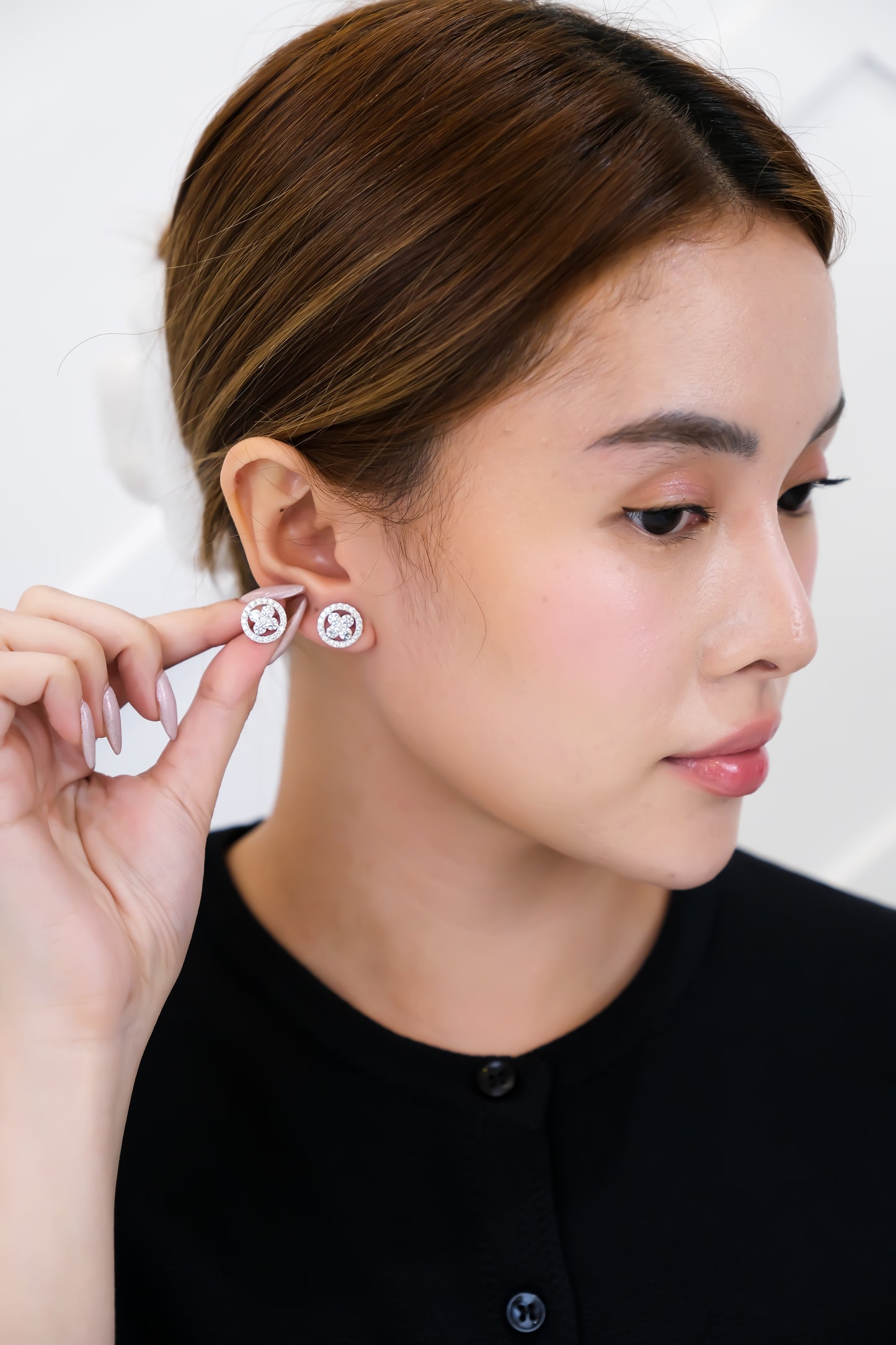 Floral Halo Diamond Earrings