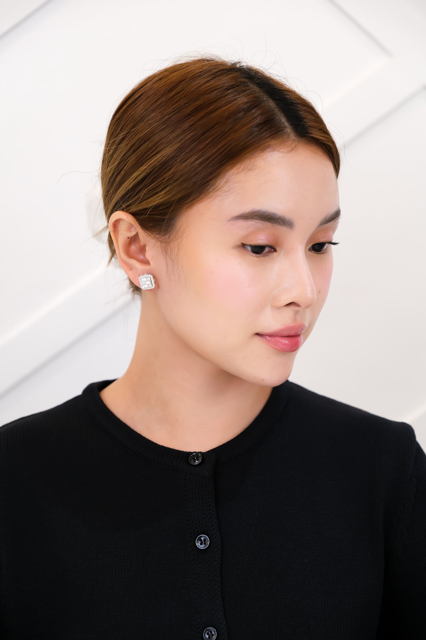 Emerald Illusion Diamond Earrings