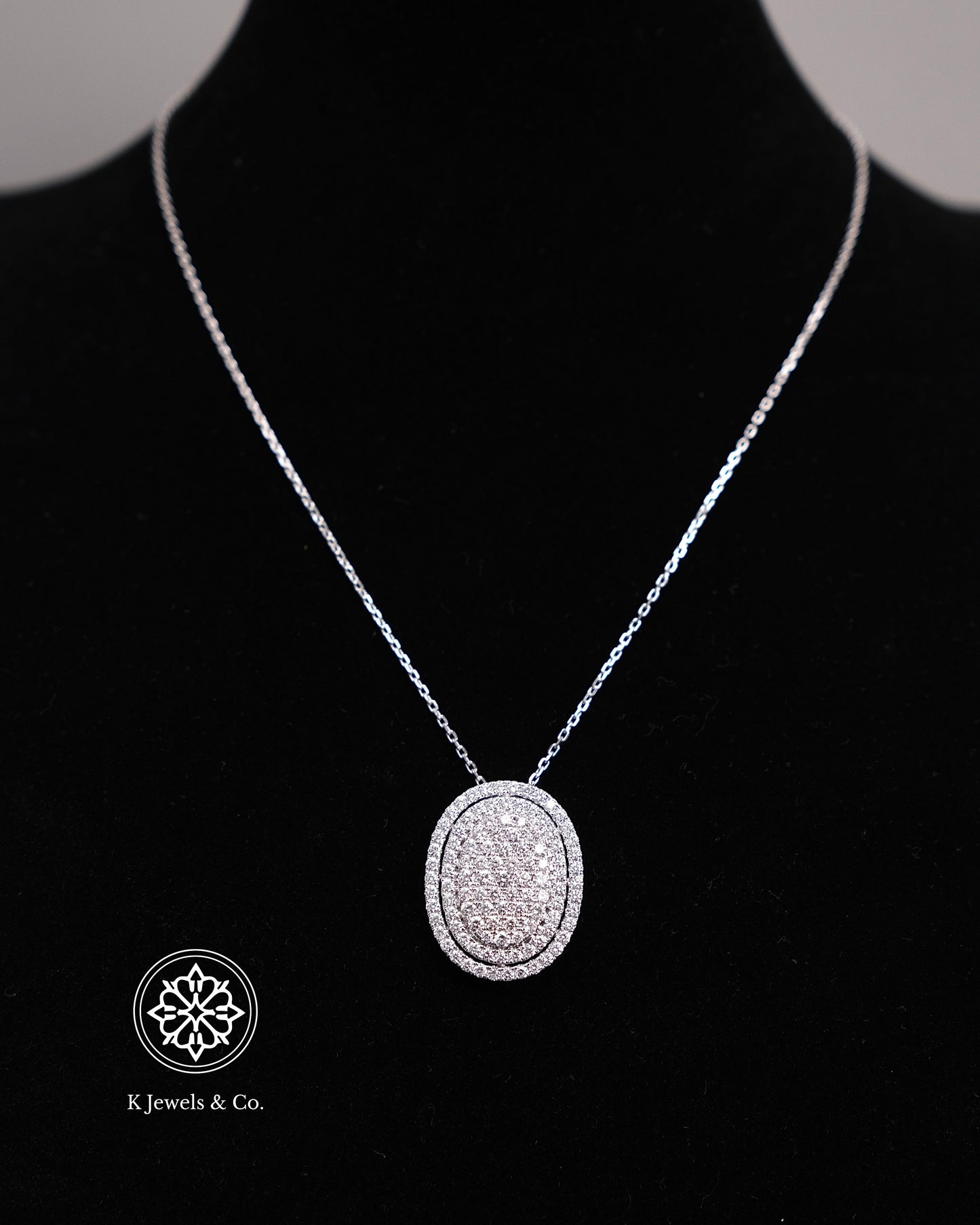 Oval Diamond Pendant w/ Chain