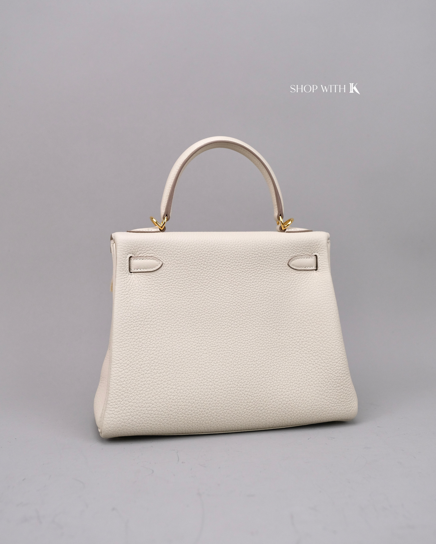 Hermes Kelly 25 Craie GHW