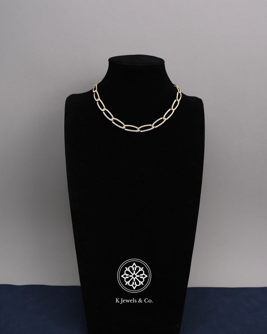 Slim Oval Diamond Necklace