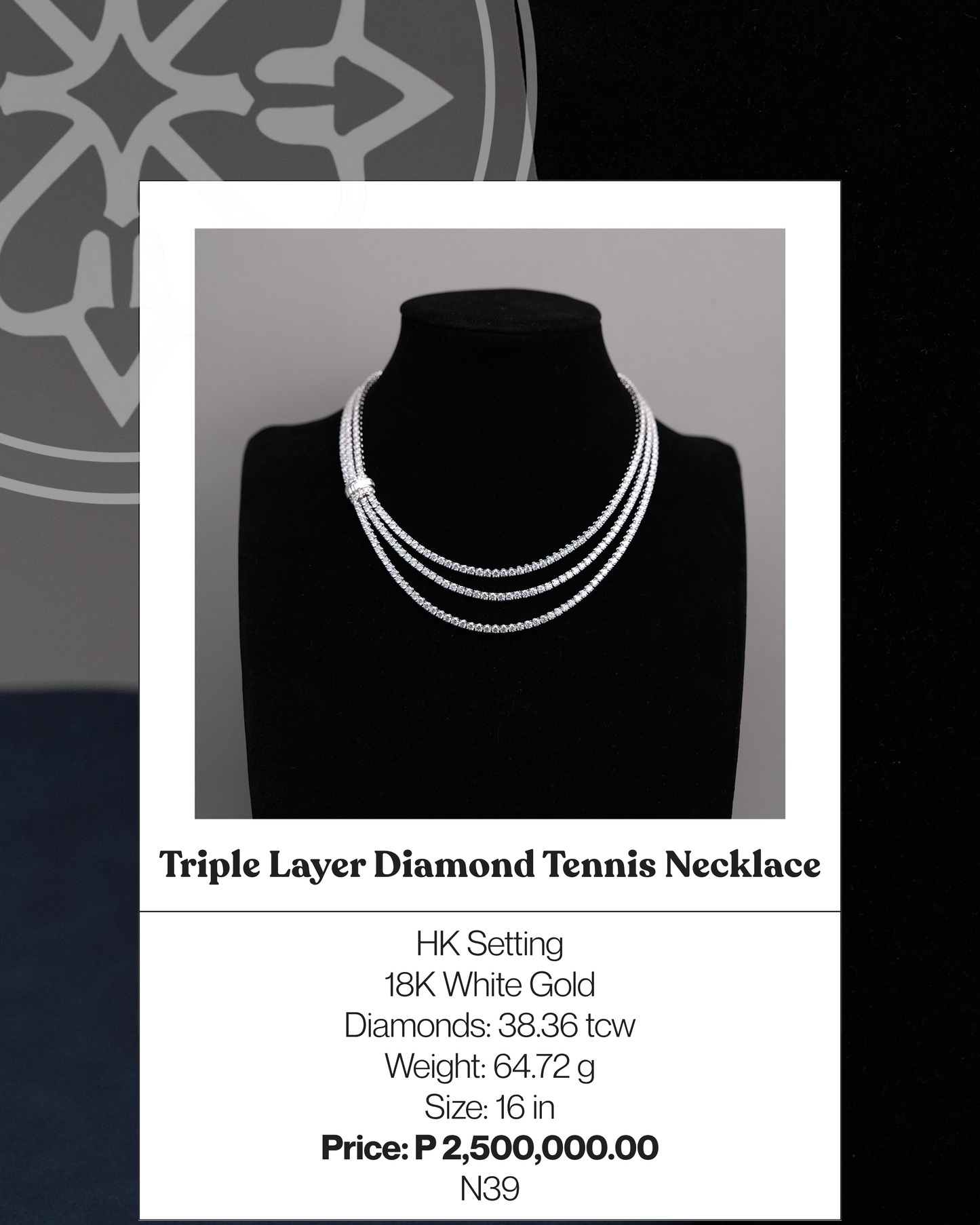Triple Layer Diamond Tennis Necklace