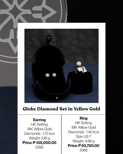 Globe Diamond Set in Yellow Gold