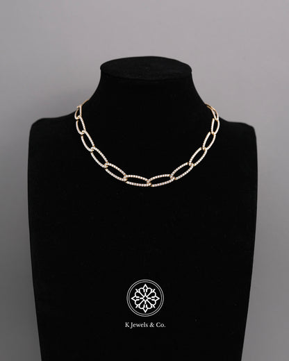 Slim Oval Diamond Necklace