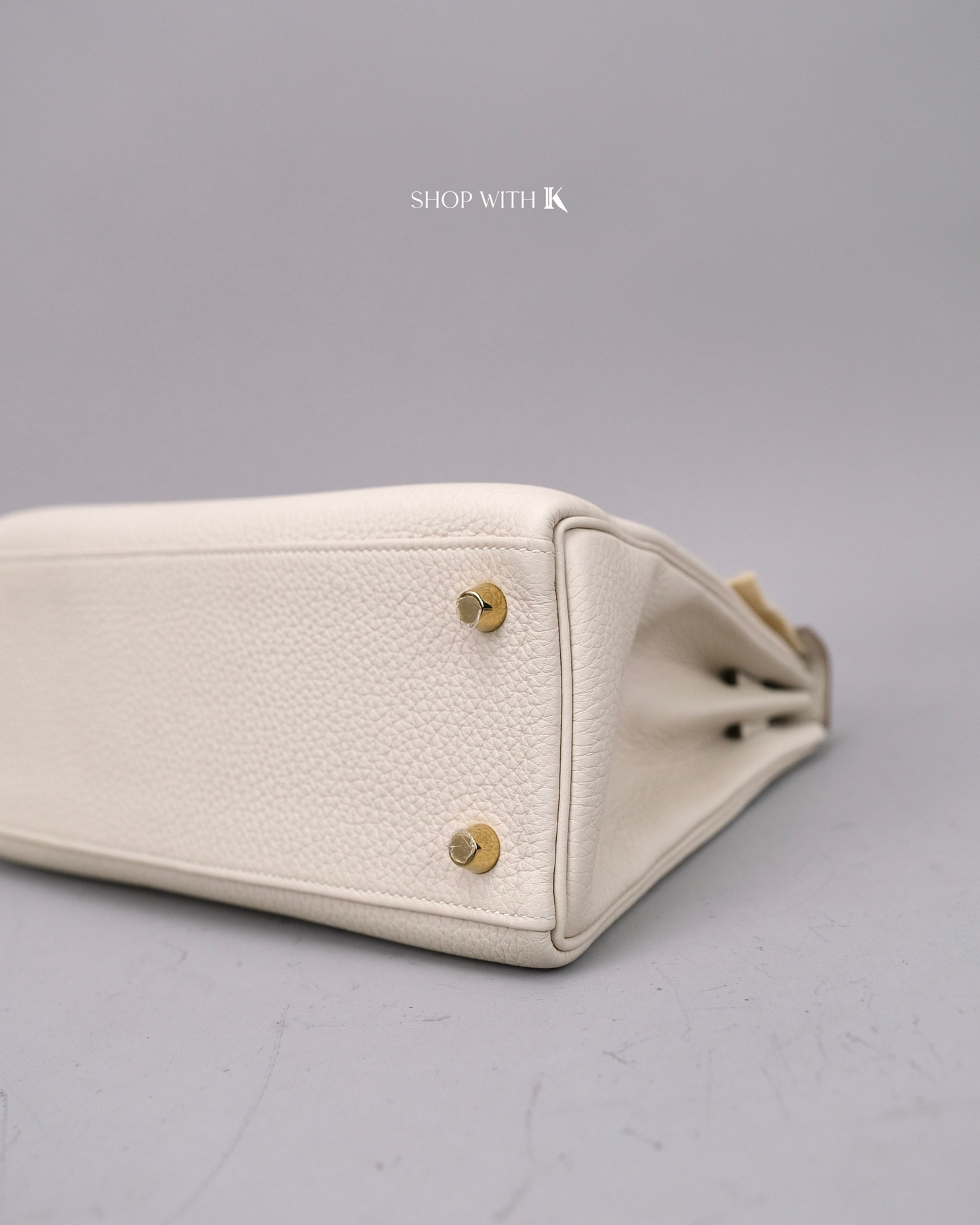 Hermes Kelly 25 Craie GHW