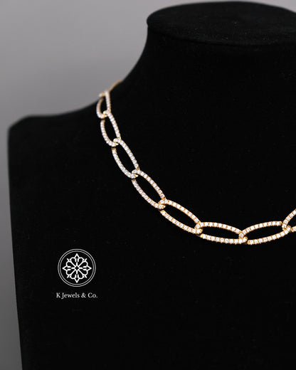 Slim Oval Diamond Necklace
