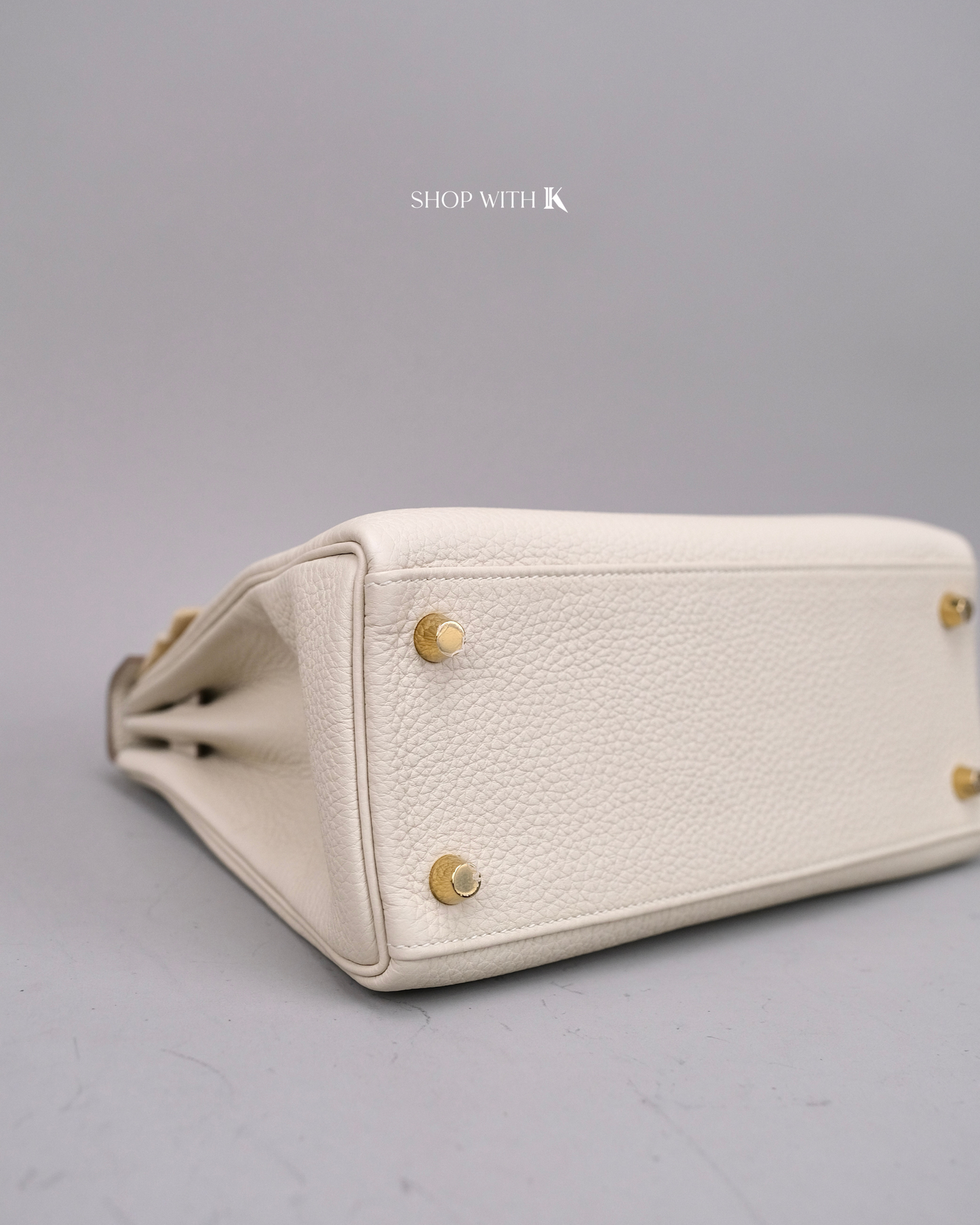 Hermes Kelly 25 Craie GHW