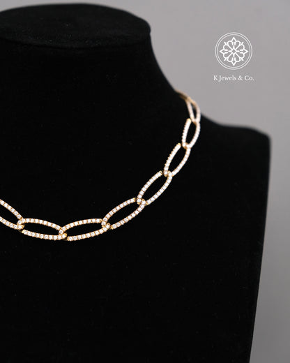 Slim Oval Diamond Necklace