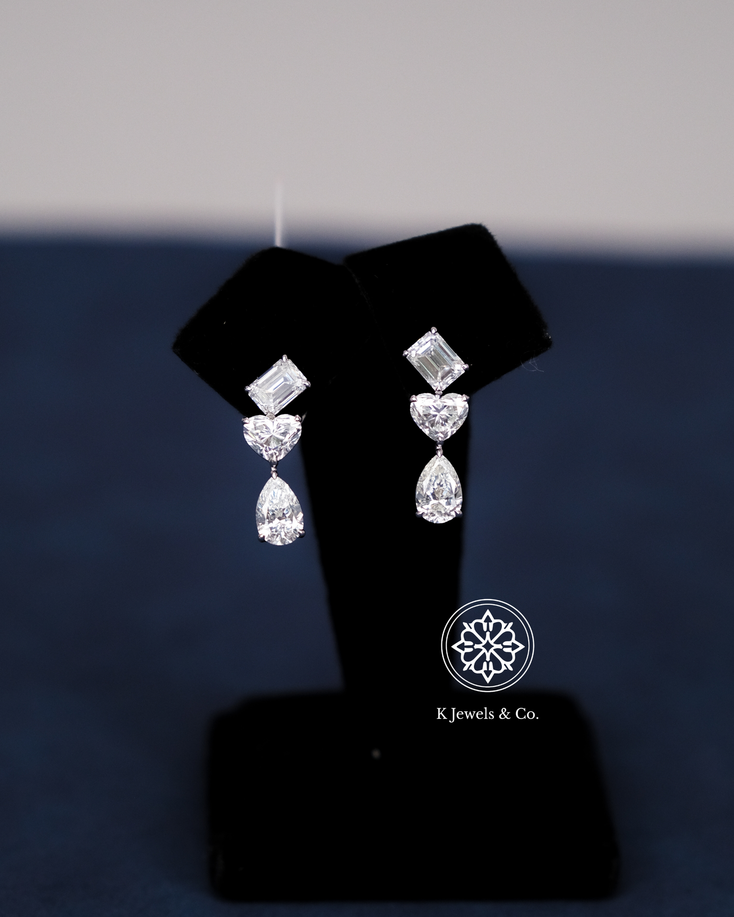 Multishape Dangling Diamond Earrings w/ GIA