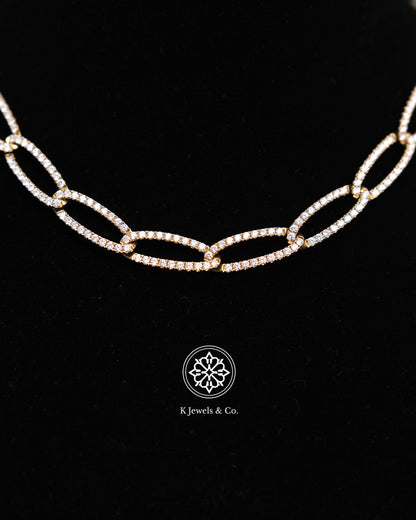 Slim Oval Diamond Necklace