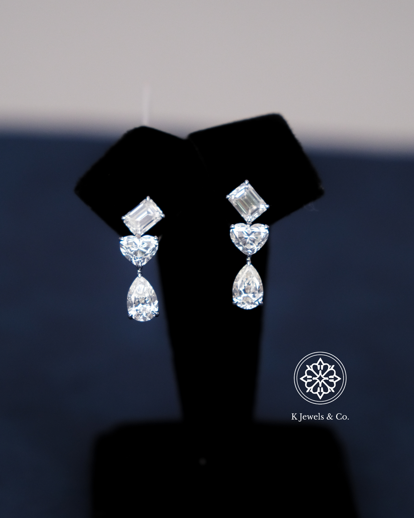 Multishape Dangling Diamond Earrings w/ GIA