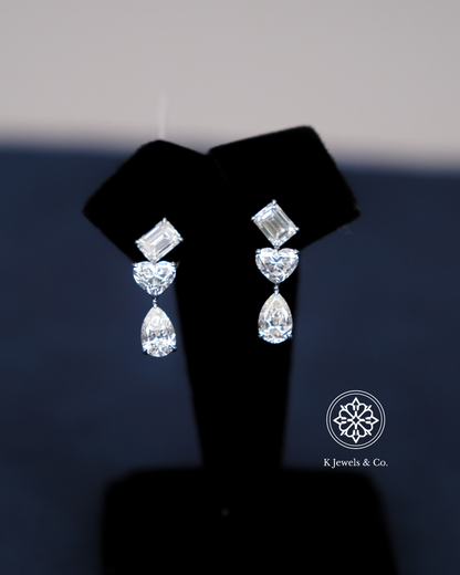 Multishape Dangling Diamond Earrings w/ GIA