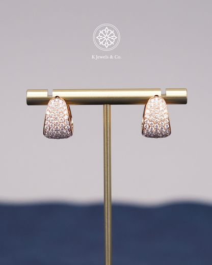 Diamond Loop Earrings in Rose Gold