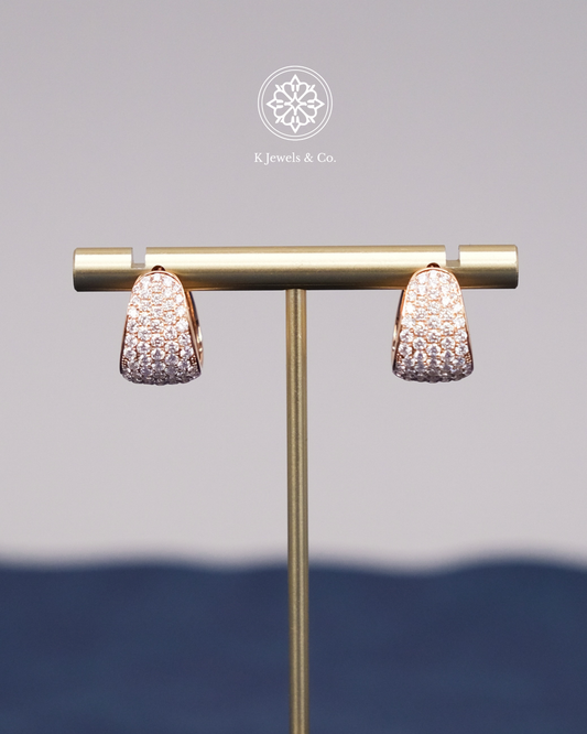 Diamond Loop Earrings in Rose Gold