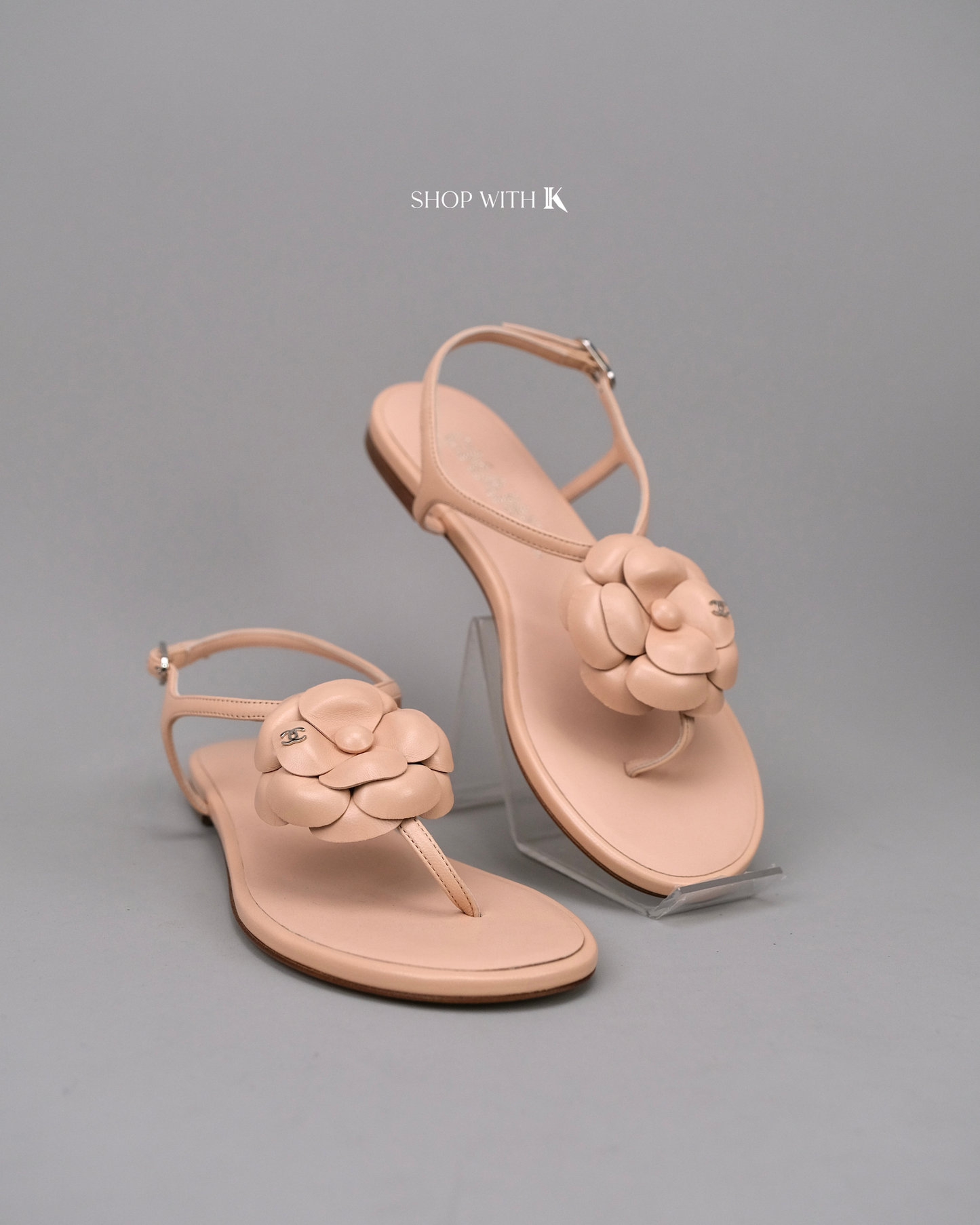 Chanel Camelia Sandals Beige