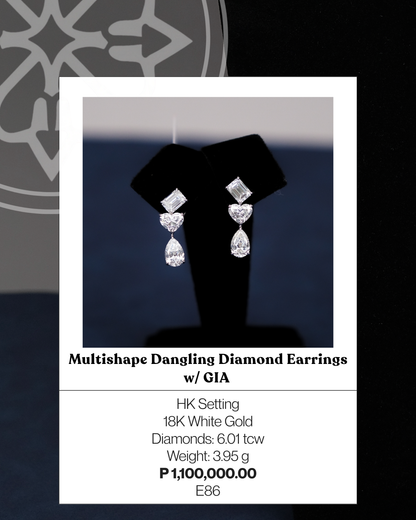 Multishape Dangling Diamond Earrings w/ GIA