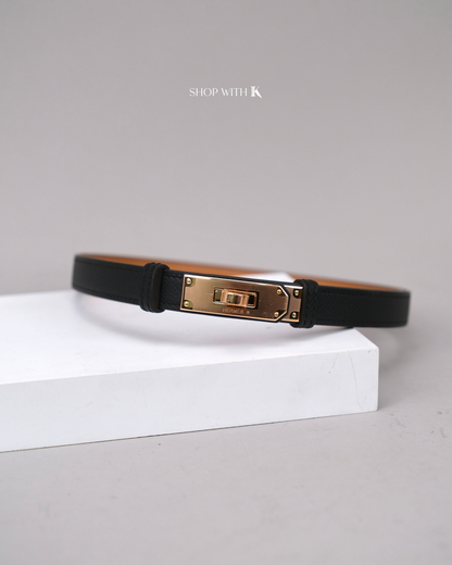 Hermes Kelly Belt Noir RGHW