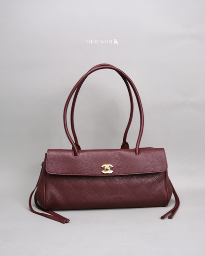 Chanel Eastwest Tote Burgundy GHW
