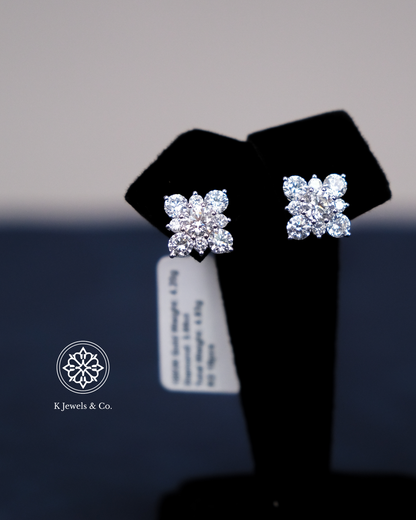 Diamond Flower Earrings
