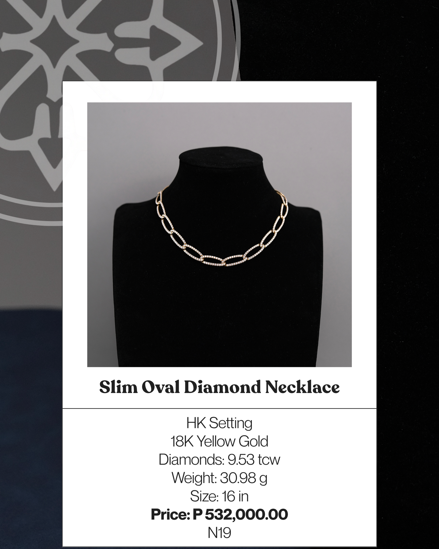 Slim Oval Diamond Necklace