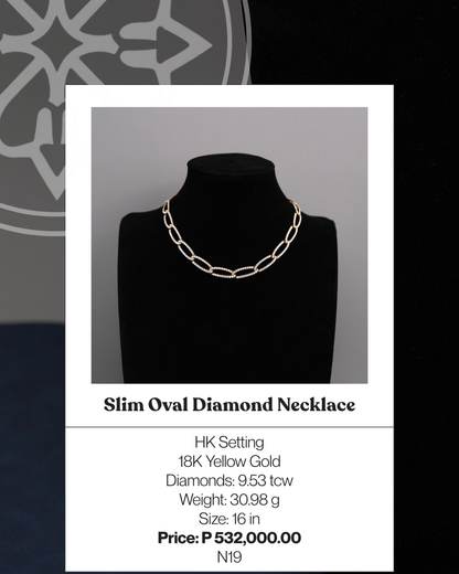 Slim Oval Diamond Necklace