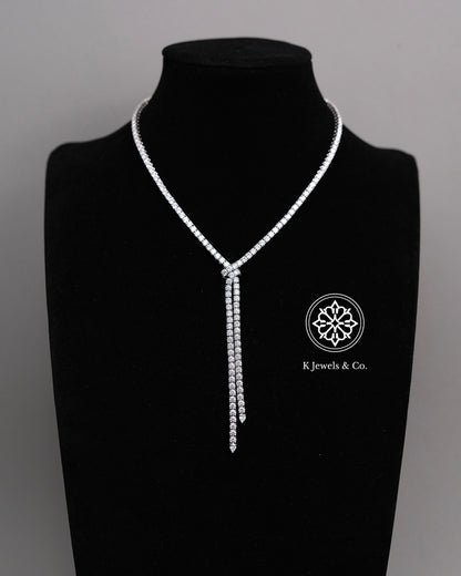 Diamond Drop Tennis Necklace