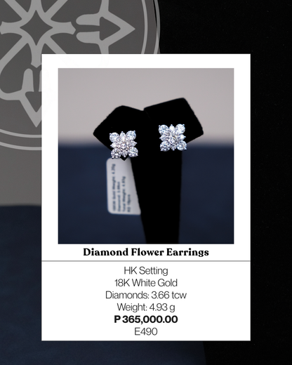 Diamond Flower Earrings