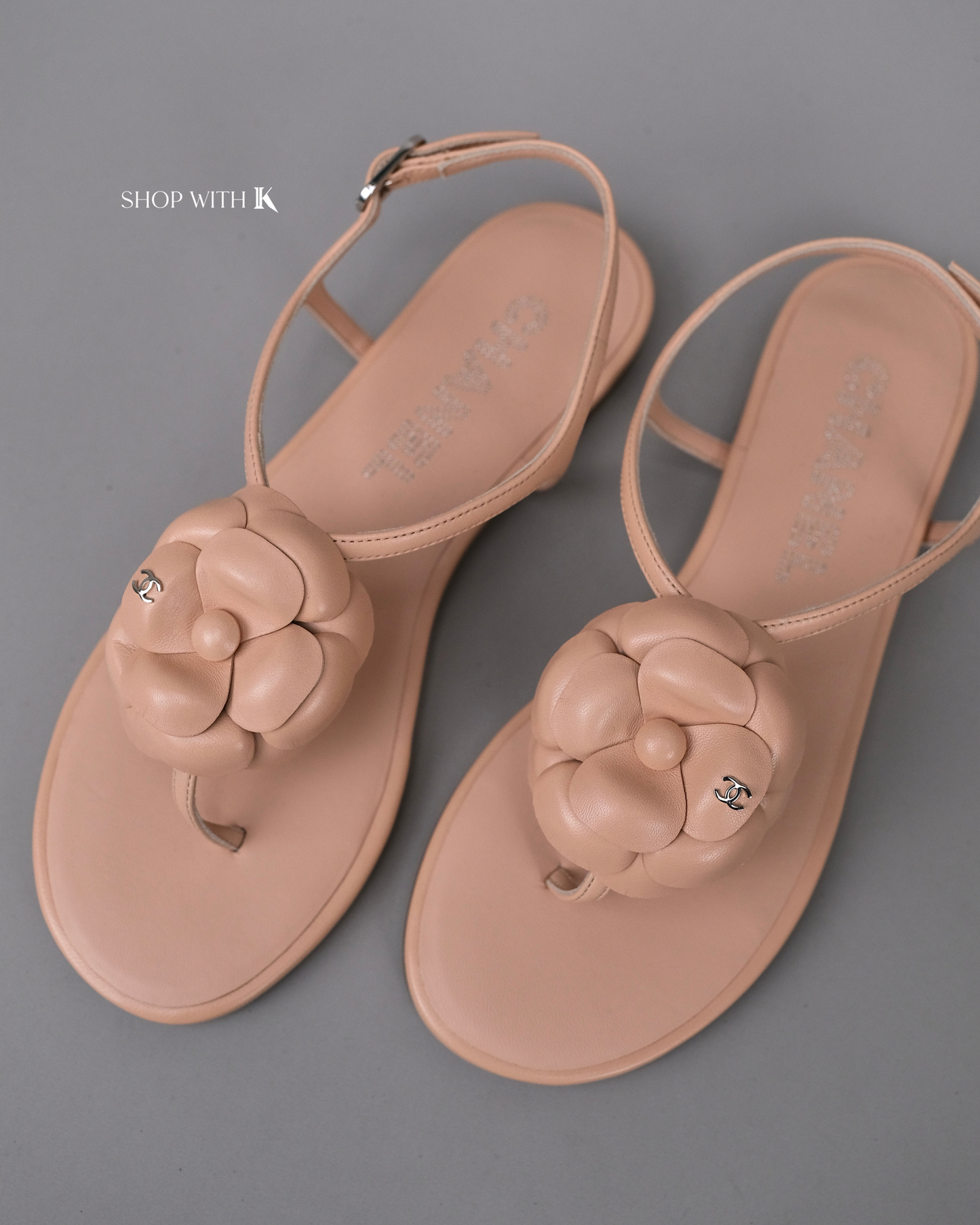 Chanel Camelia Sandals Beige