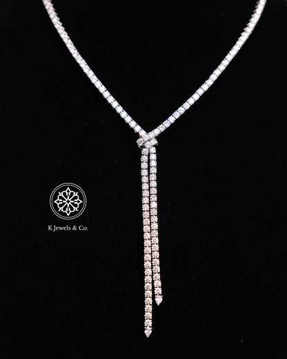 Diamond Drop Tennis Necklace