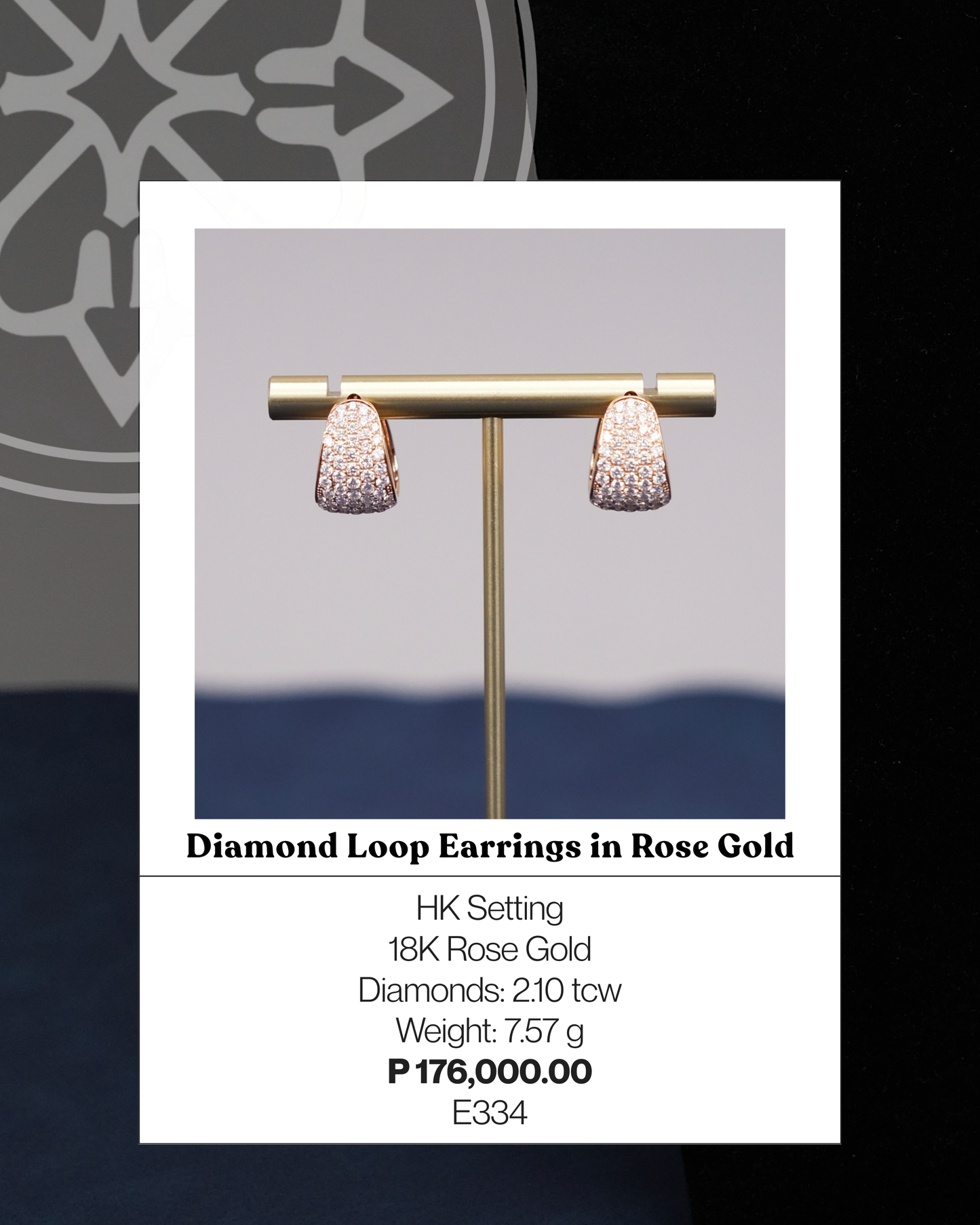 Diamond Loop Earrings in Rose Gold