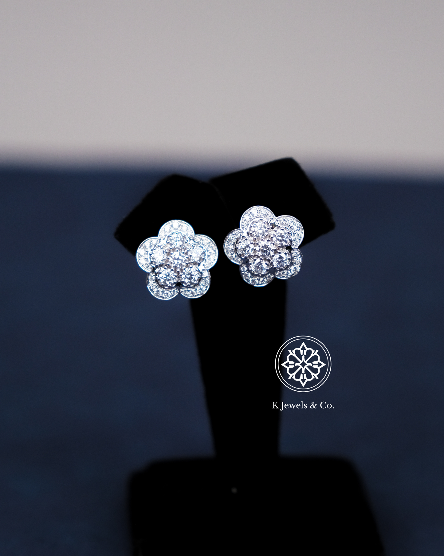 Diamond Flower Earrings