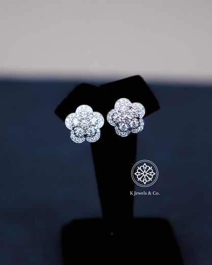 Diamond Flower Earrings