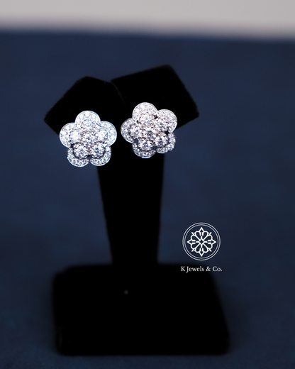 Diamond Flower Earrings