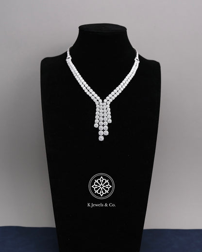 Diamond Drop Illusion Tennis Necklace