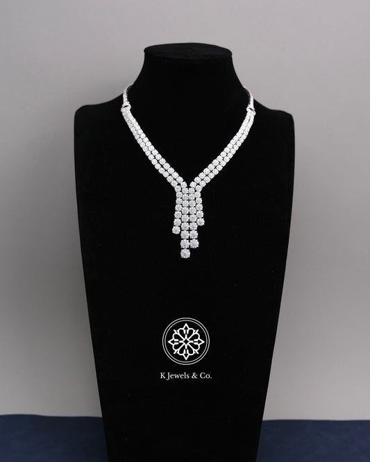 Diamond Drop Illusion Tennis Necklace