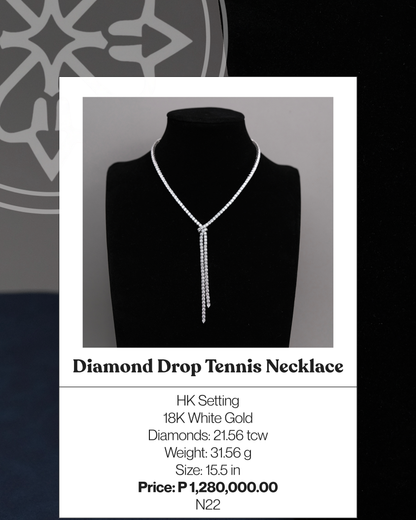 Diamond Drop Tennis Necklace