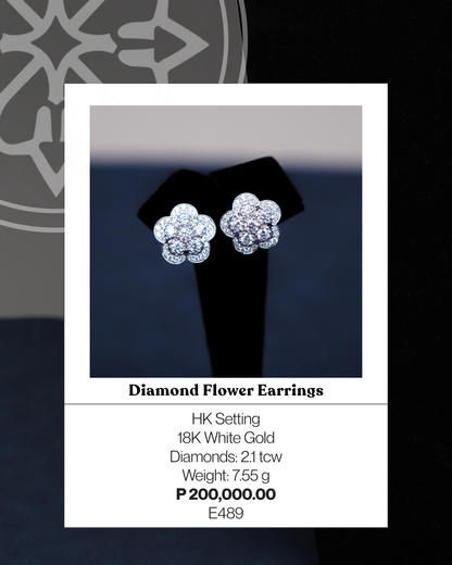Diamond Flower Earrings