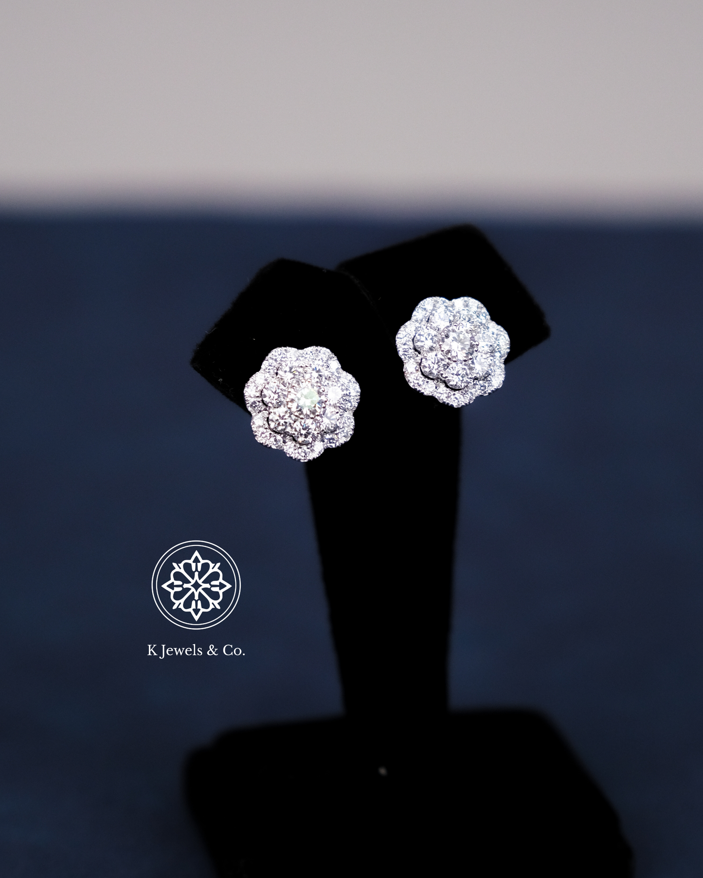 Diamond Flower Earrings