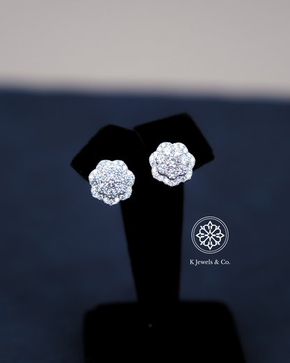 Diamond Flower Earrings