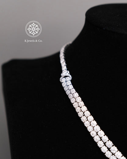 Diamond Drop Illusion Tennis Necklace