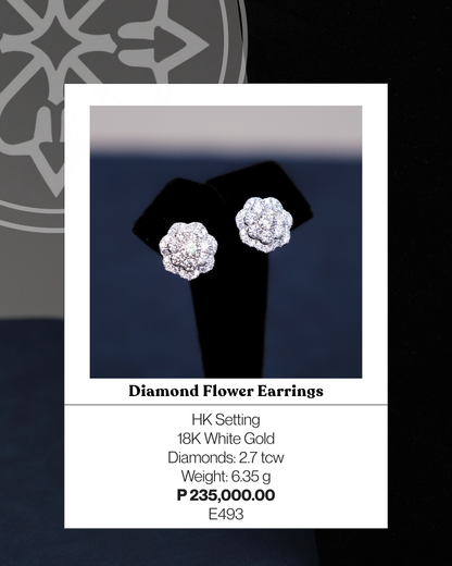 Diamond Flower Earrings