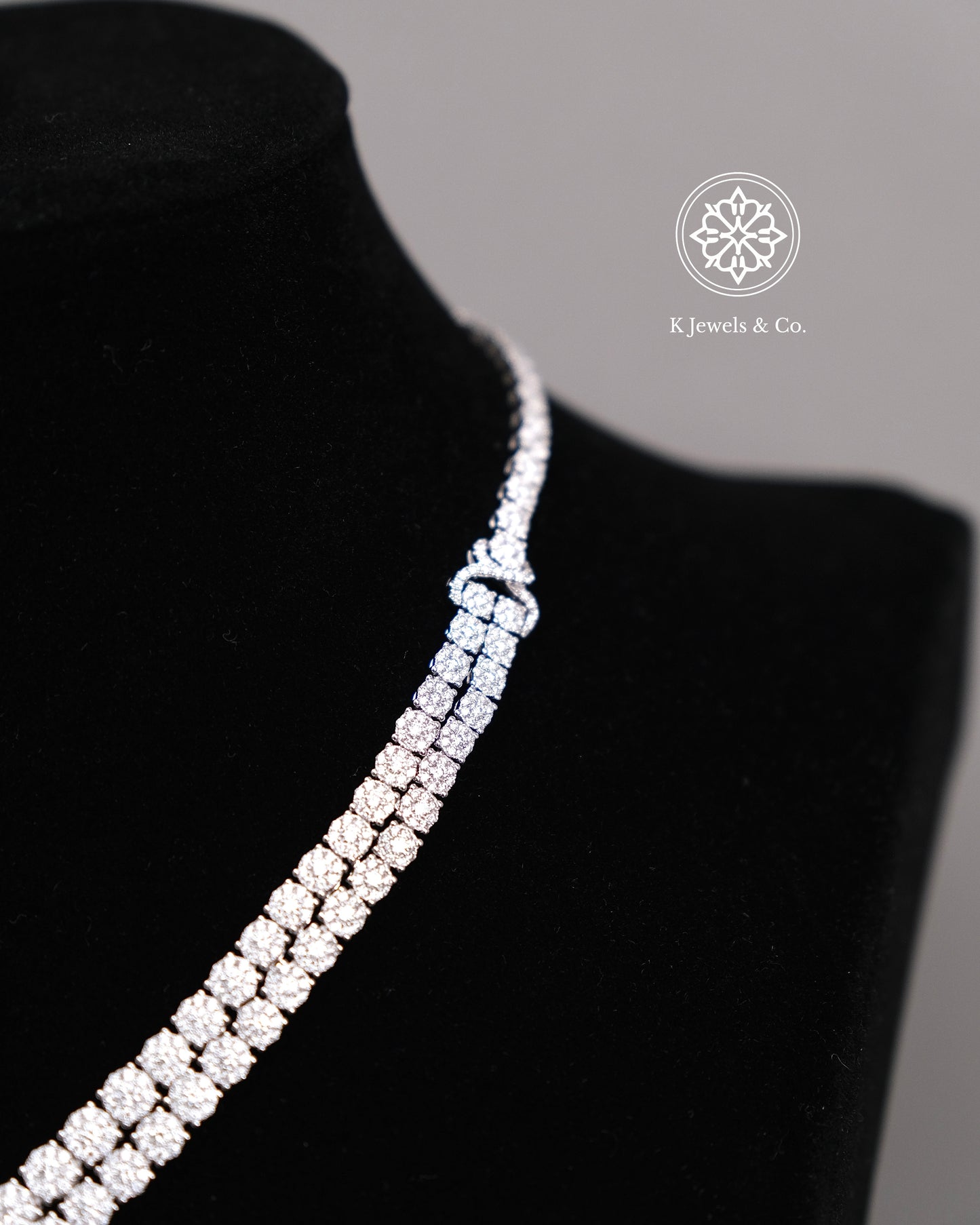 Diamond Drop Illusion Tennis Necklace