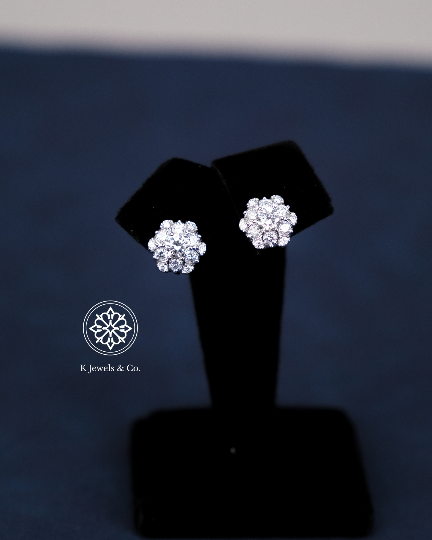 Diamond Flower Earrings