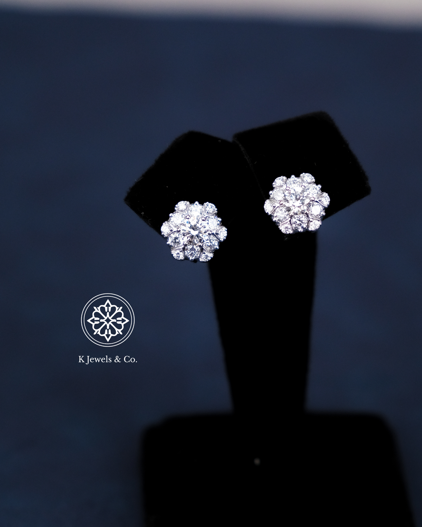 Diamond Flower Earrings