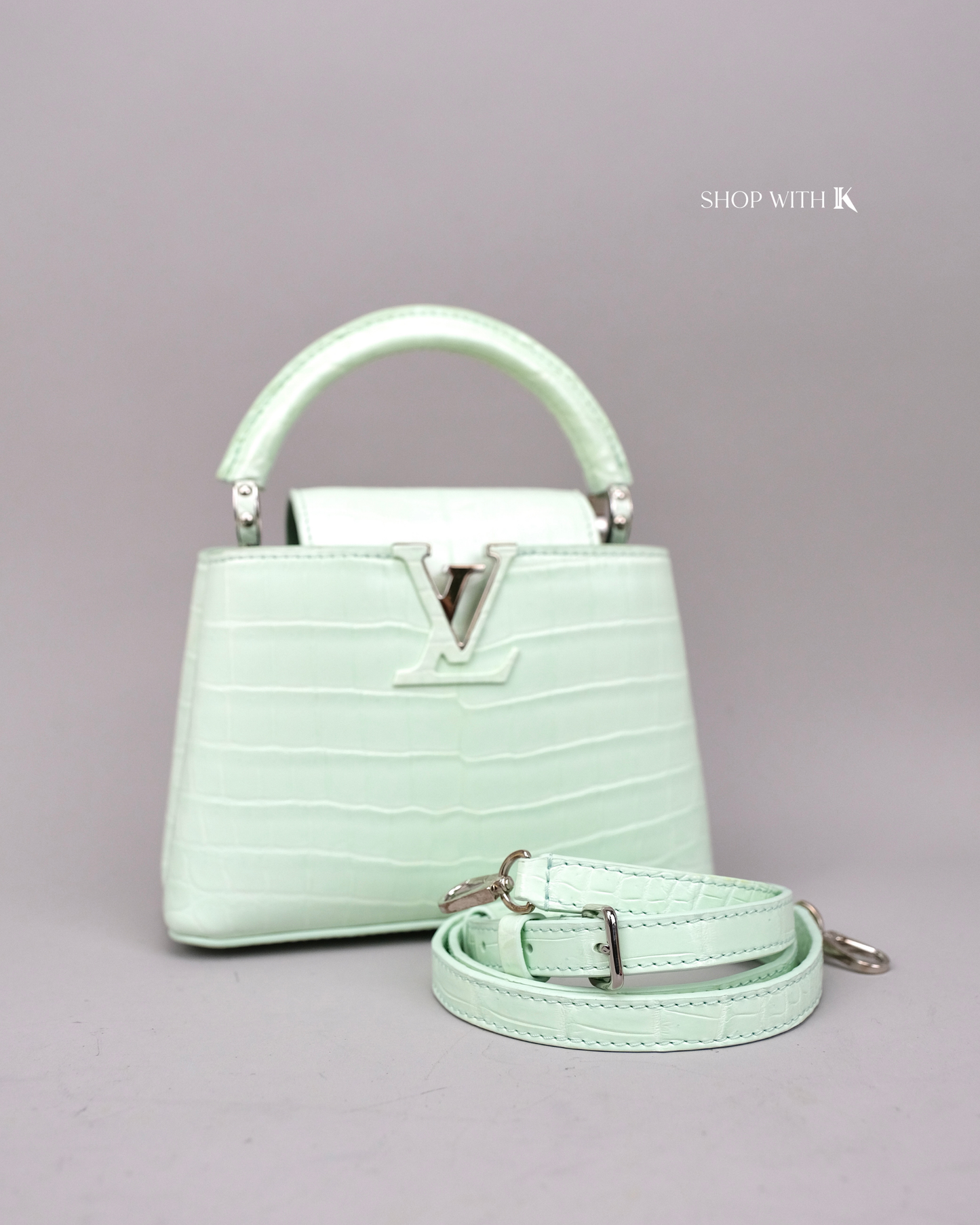 Louis Vuitton Mini Capucine Crocodile Mint Green