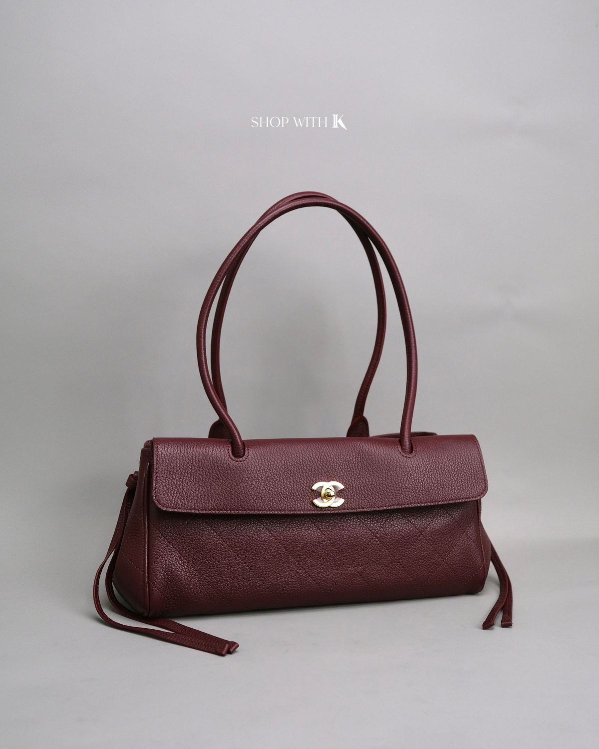 Chanel Eastwest Tote Burgundy GHW