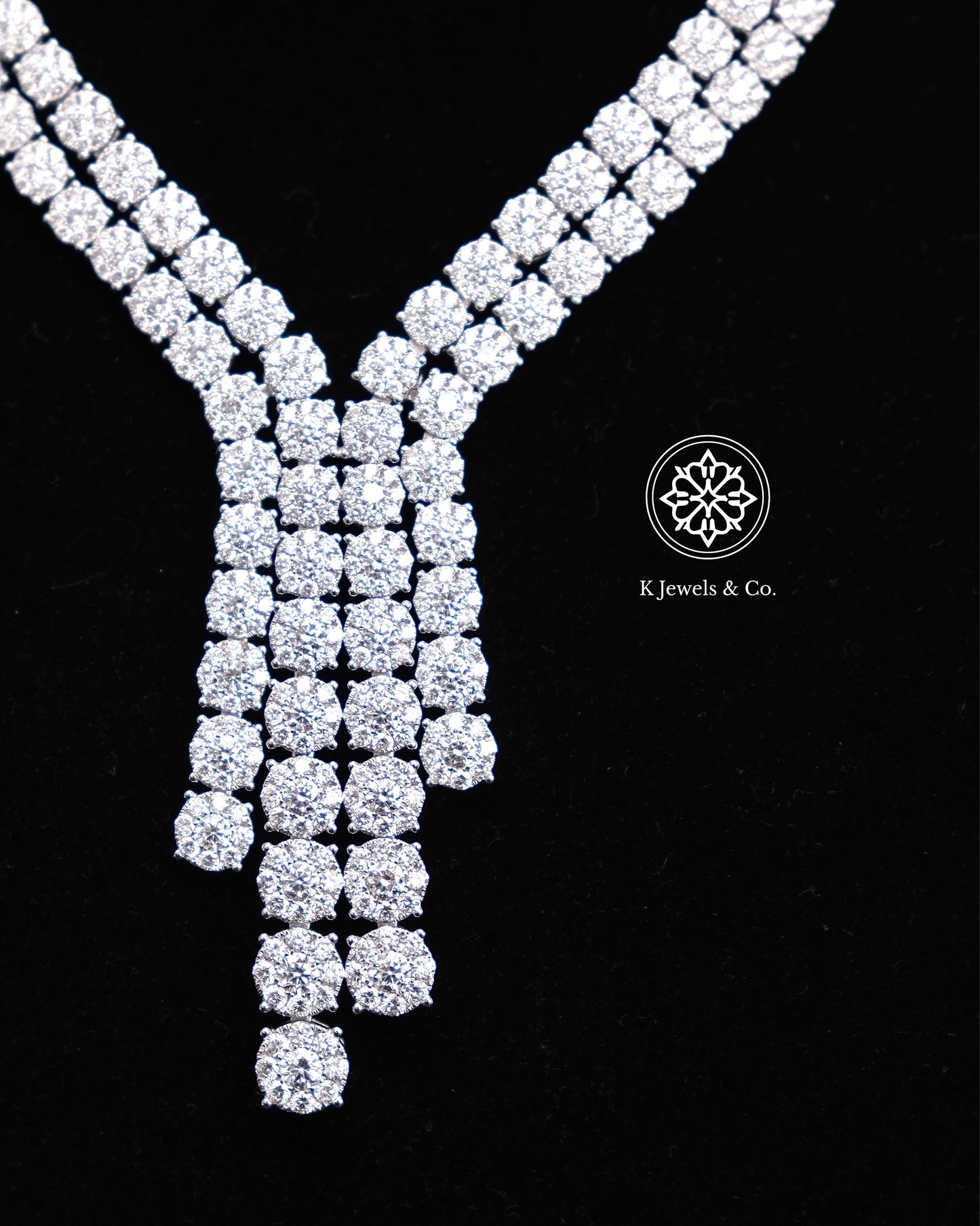 Diamond Drop Illusion Tennis Necklace