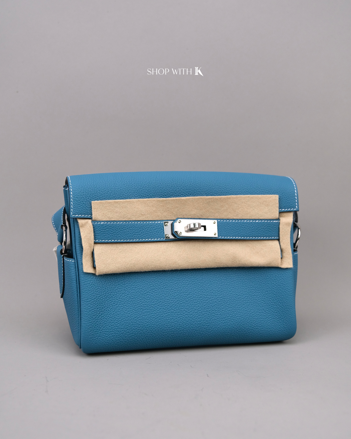 Hermes Kelly Messenger PM Bleu Jeans PHW