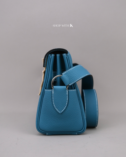 Hermes Kelly Messenger PM Bleu Jeans PHW