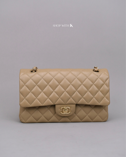 Chanel Classic Medium Flap Dark Beige GHW